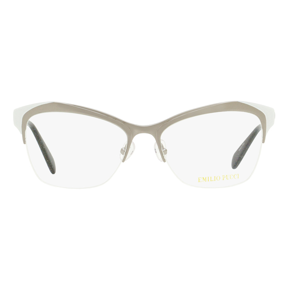 Emilio Pucci Geometric Eyeglasses EP5074 008 Ruthenium/White/Black 53mm 5074 - Picture 2 of 2